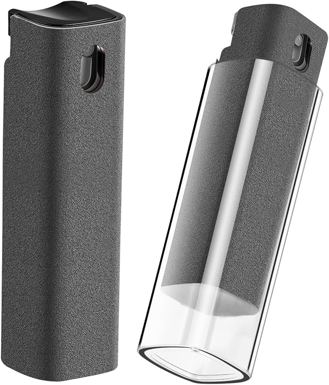 2 in 1 Screen Cleaner, Spray & Wipe Cleaner, with Transparent Protective Shell for All Phones, Laptop and Tablet Screens