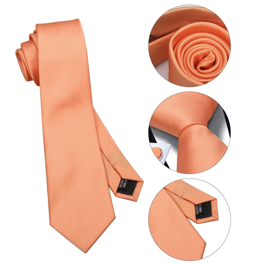 Solid Color Tie Set For Men Flower Pin