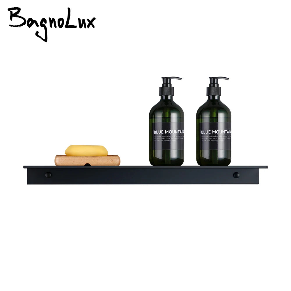 Matt Black Wall Bathroom Shelves
