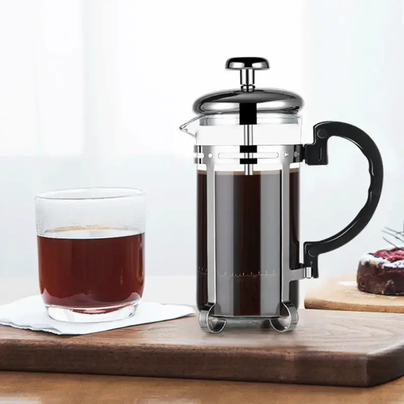 Wooden Vintage Manual Bean Grinder Press Pot Set