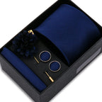 Solid Color Tie Set For Men Flower Pin