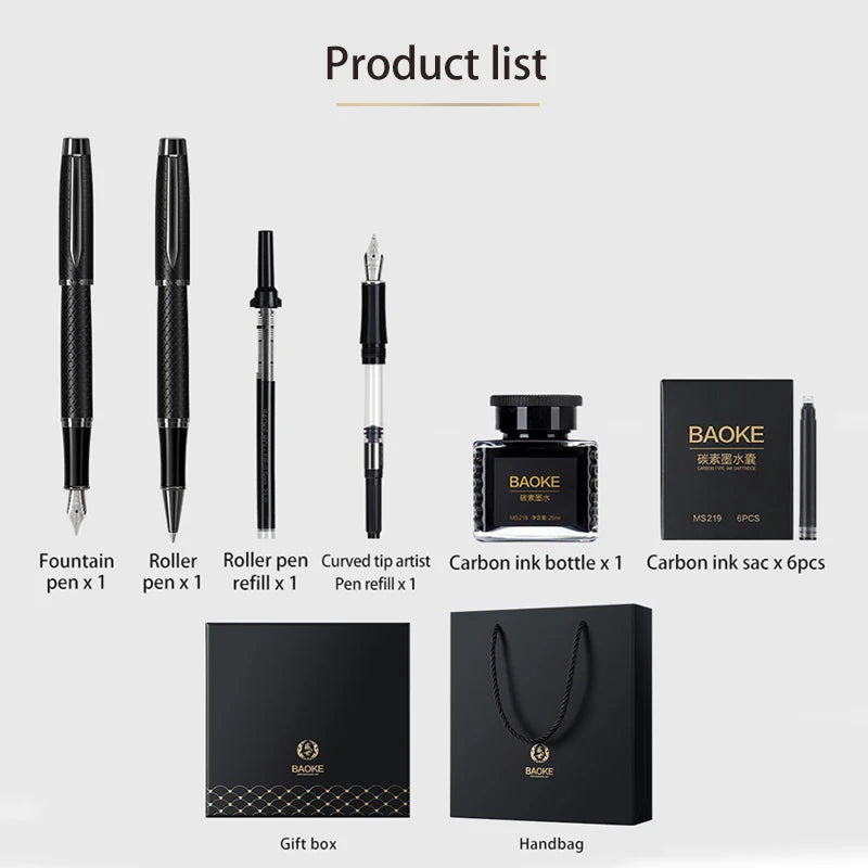 Black Grey Fountain Pen Gift Set